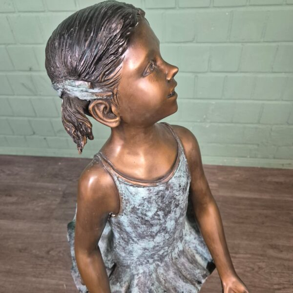 Skulptur Dekoration Mädchen Ballett Bronze 1,02 m – Bild 7