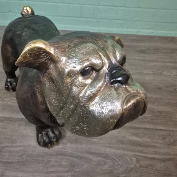 Skulptur Dekoration Hund Bulldogge Bronze 0,72 m – Bild 2