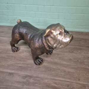 Skulptur Dekoration Hund Bulldogge Bronze 0,72 m