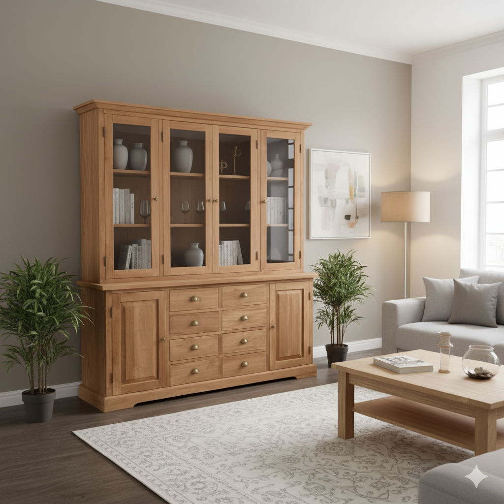 Vitrine Bücherschrank Teakholz 1,86 m – Bild 2