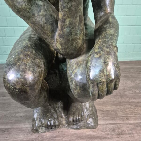 Skulptur Dekoration Der Denker Bronze 1,25 m – Bild 3