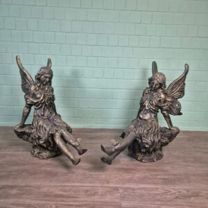 Skulptur Dekoratin Set Elfen Bronze 0,88 m