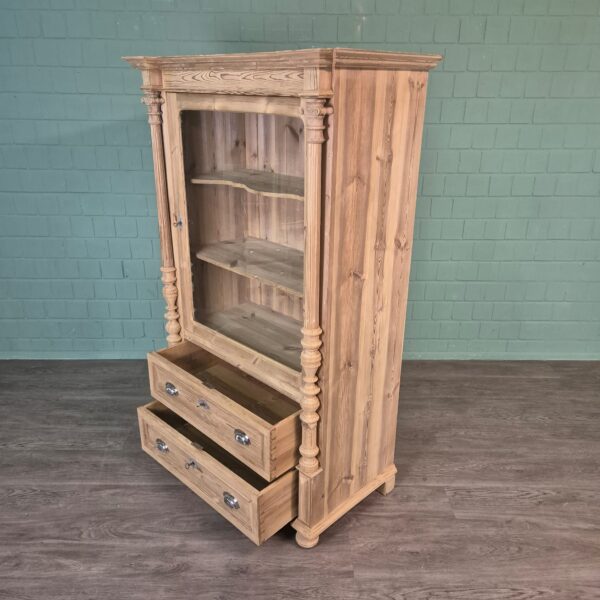 Vitrine Geschirrschrank Gründerzeit 1880 Kiefer – Bild 15