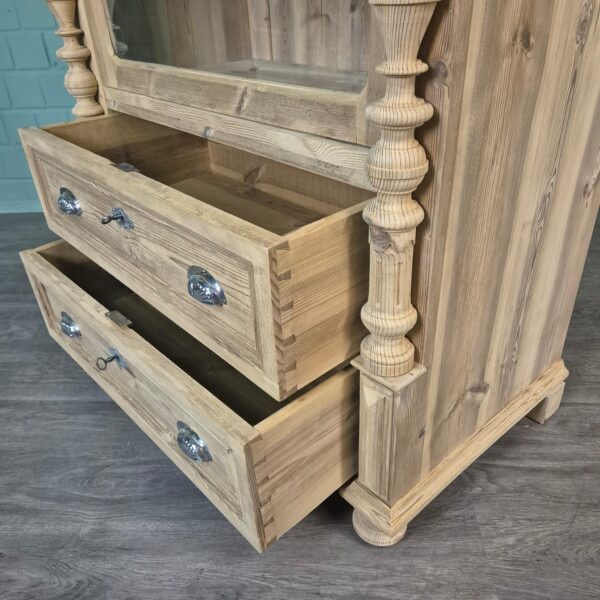 Vitrine Geschirrschrank Gründerzeit 1880 Kiefer – Bild 16