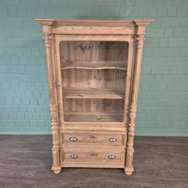 Vitrine Geschirrschrank Gründerzeit 1880 Kiefer – Bild 2