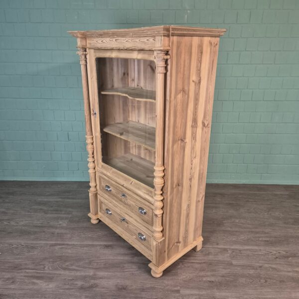 Vitrine Geschirrschrank Gründerzeit 1880 Kiefer – Bild 4