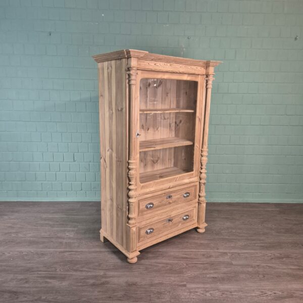 Vitrine Geschirrschrank Gründerzeit 1880 Kiefer – Bild 3