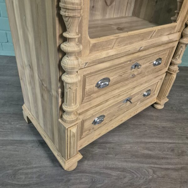 Vitrine Geschirrschrank Gründerzeit 1880 Kiefer – Bild 10