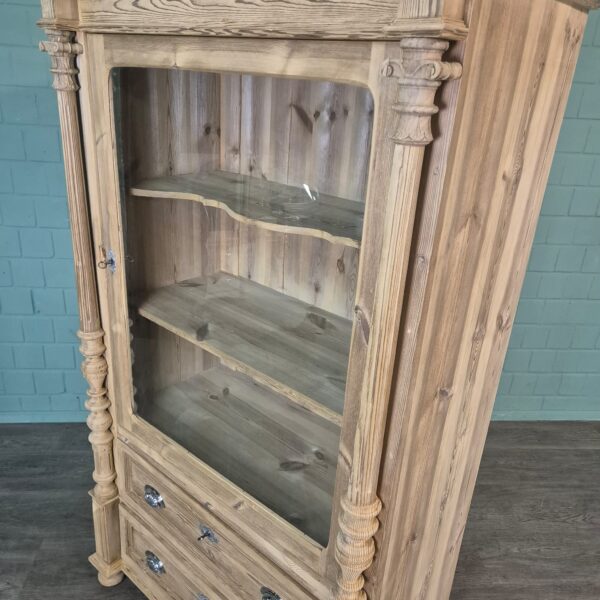 Vitrine Geschirrschrank Gründerzeit 1880 Kiefer – Bild 5