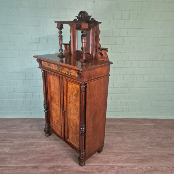 Vertiko mit Aufsatz Gründerzeit 1880 Nussbaum – Bild 3