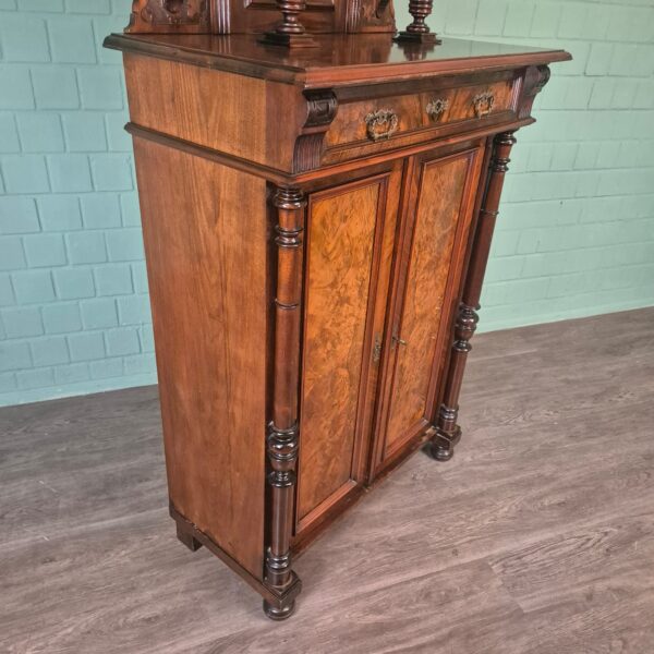 Vertiko mit Aufsatz Gründerzeit 1880 Nussbaum – Bild 5