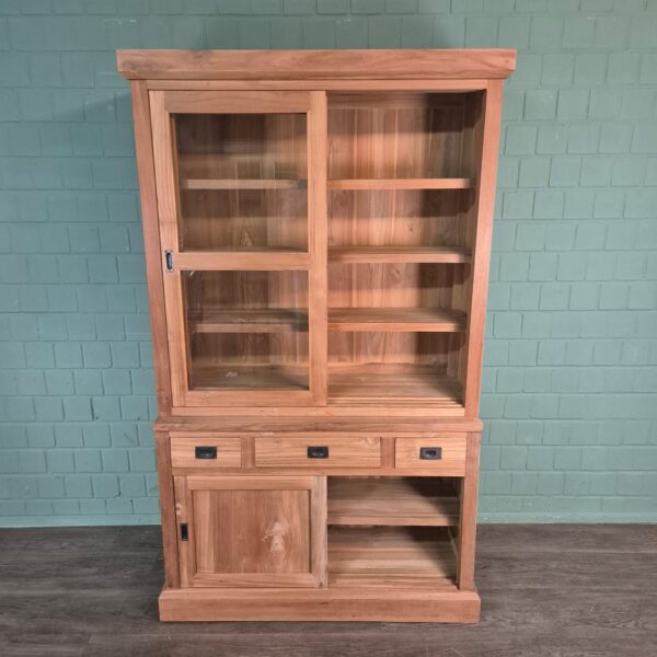 Vitrine Bücherschrank Teakholz 1,20 m – Bild 12