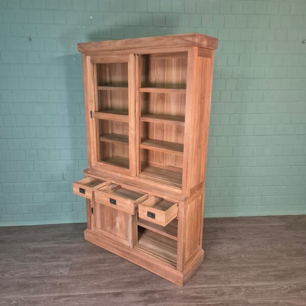 Vitrine Bücherschrank Teakholz 1,20 m – Bild 14