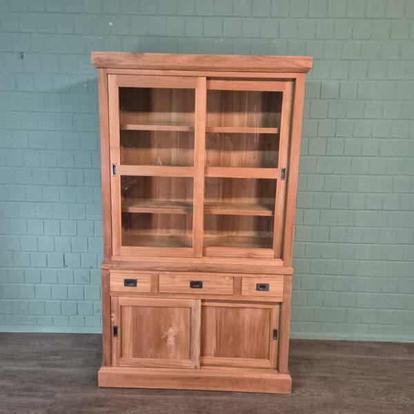 Vitrine Bücherschrank Teakholz 1,20 m – Bild 2