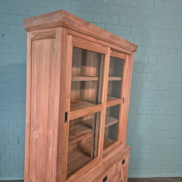 Vitrine Bücherschrank Teakholz 1,20 m – Bild 6