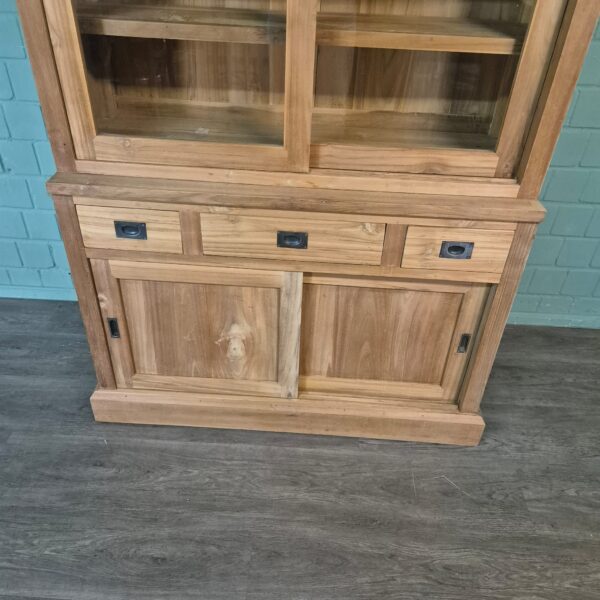 Vitrine Bücherschrank Teakholz 1,20 m – Bild 5