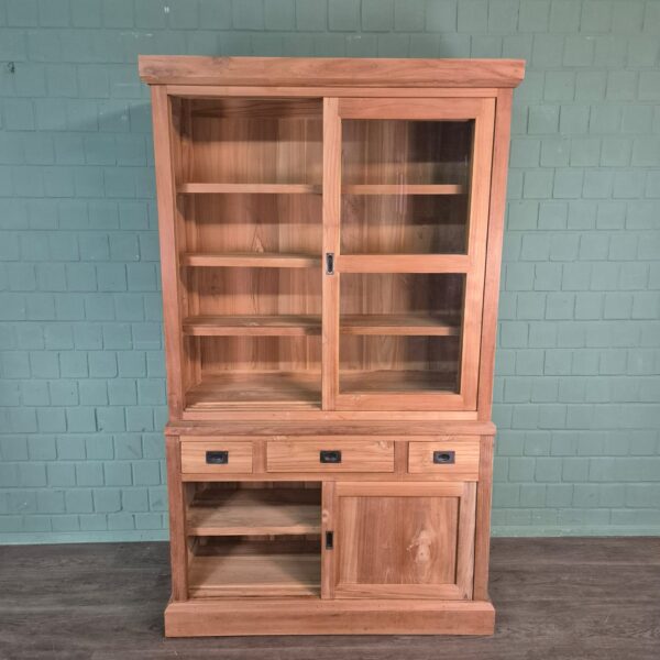 Vitrine Bücherschrank Teakholz 1,20 m – Bild 11