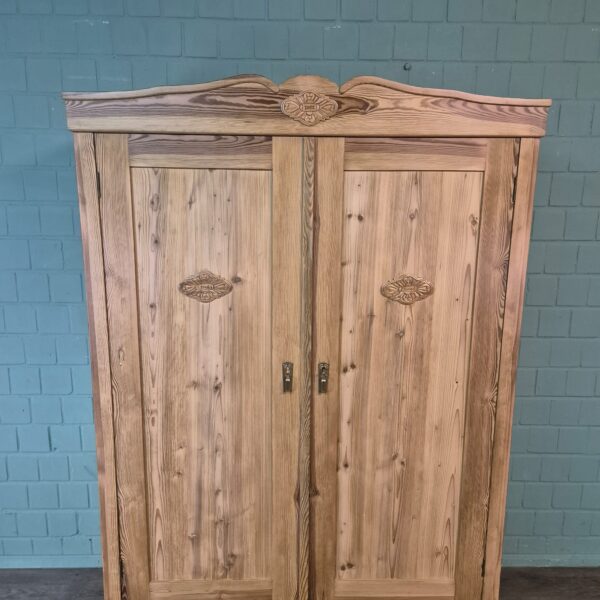 Schrank Kleiderschrank Jugendstil 1900 Kiefer – Bild 4