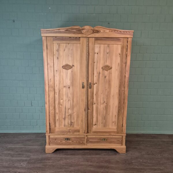 Schrank Kleiderschrank Jugendstil 1900 Kiefer – Bild 2