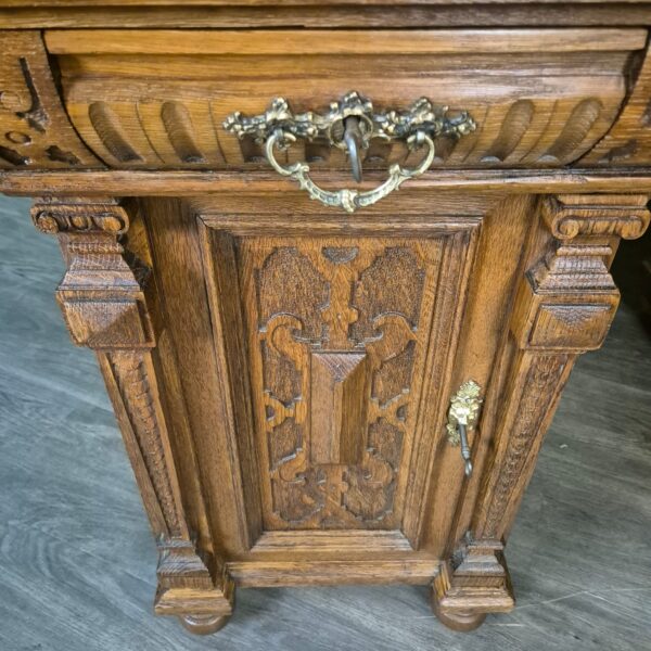 Schreibtisch Gründerzeit 1880 Eiche – Bild 8
