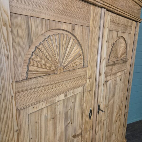 Sonnenschrank Kleiderschrank Biedermeier 1840 Kiefer – Bild 5
