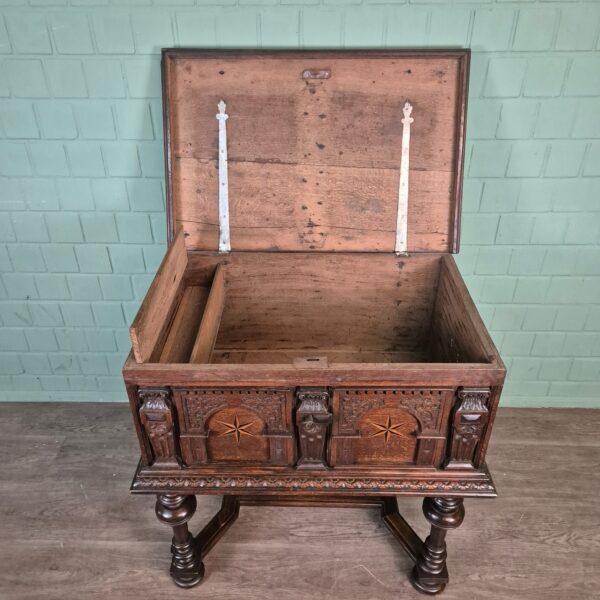 Truhe Stollentruhe Barock 1740 Eiche – Bild 14