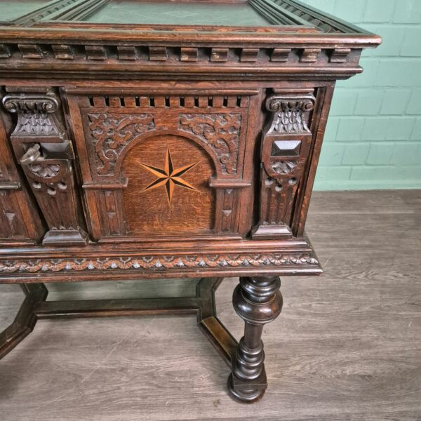 Truhe Stollentruhe Barock 1740 Eiche – Bild 12