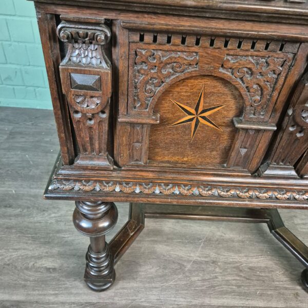 Truhe Stollentruhe Barock 1740 Eiche – Bild 10
