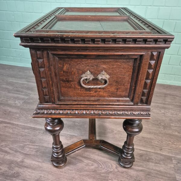 Truhe Stollentruhe Barock 1740 Eiche – Bild 8