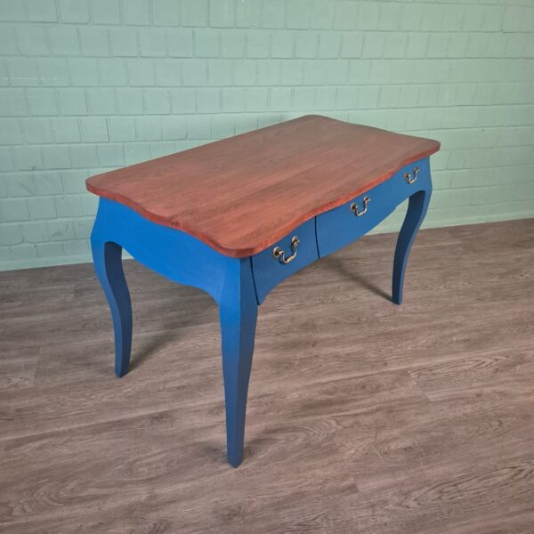 Schreibtisch Eiche Blau-Natur 1,30 m x 0,68 m