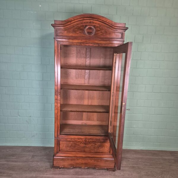 Vitrine Geschirrschrank Spätbiedermeier 1850 Nussbaum – Bild 6