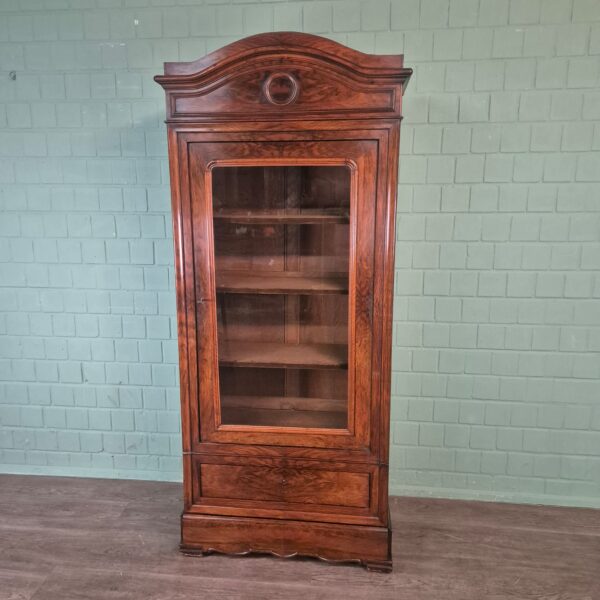 Vitrine Geschirrschrank Spätbiedermeier 1850 Nussbaum – Bild 2