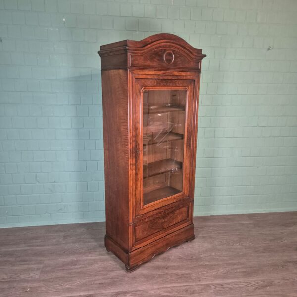 Vitrine Geschirrschrank Spätbiedermeier 1850 Nussbaum