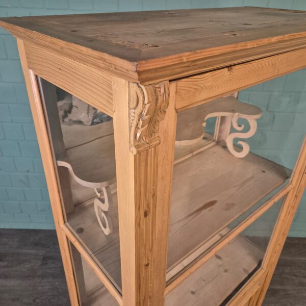 Vitrine Geschirrschrank Gründerzeit 1880 Kiefer – Bild 8