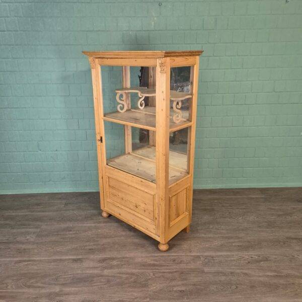 Vitrine Geschirrschrank Gründerzeit 1880 Kiefer – Bild 3