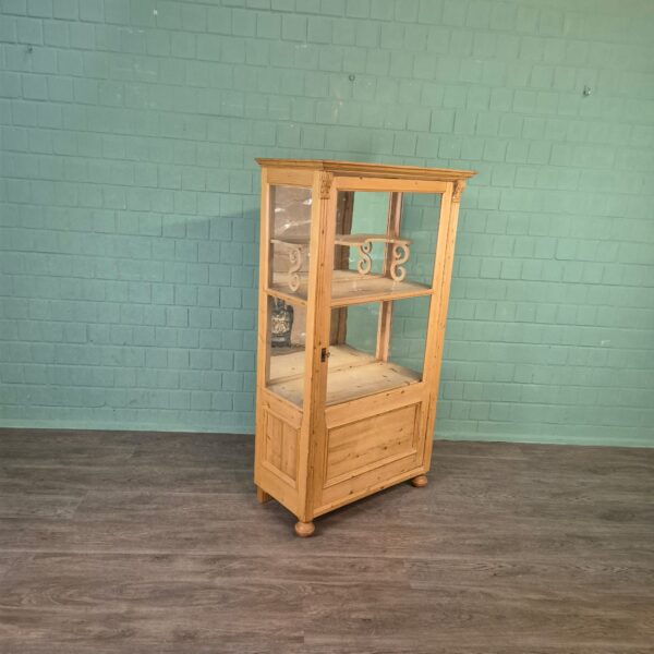 Vitrine Geschirrschrank Gründerzeit 1880 Kiefer – Bild 2