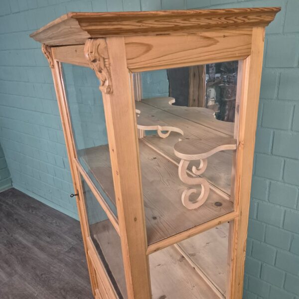Vitrine Geschirrschrank Gründerzeit 1880 Kiefer – Bild 4