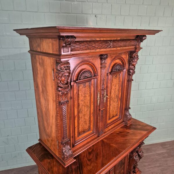 Tabernakelschrank Buffetschrank Gründerzeit 1880 Nussbaum – Bild 6