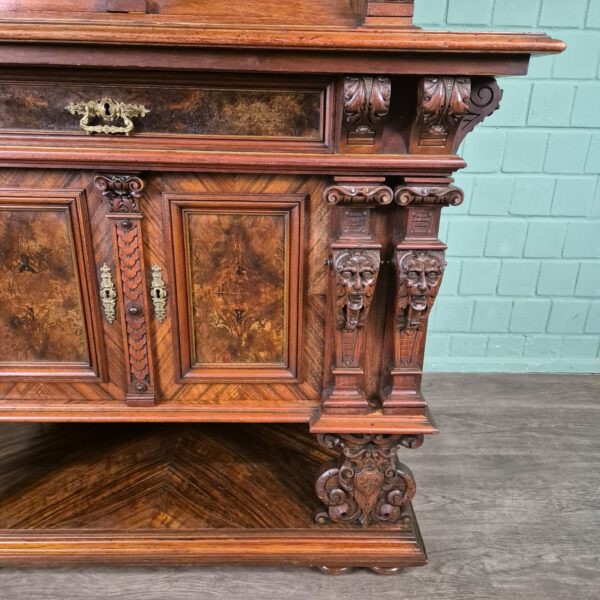 Tabernakelschrank Buffetschrank Gründerzeit 1880 Nussbaum – Bild 13