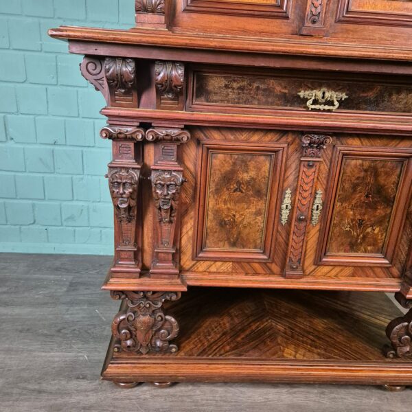 Tabernakelschrank Buffetschrank Gründerzeit 1880 Nussbaum – Bild 8
