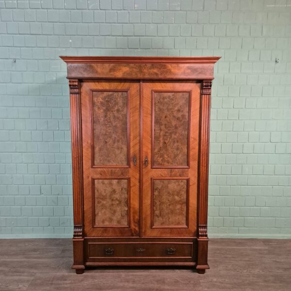 Kleiderschrank Schrank Gründerzeit 1880 Nussbaum – Bild 3