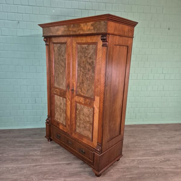 Kleiderschrank Schrank Gründerzeit 1880 Nussbaum – Bild 4