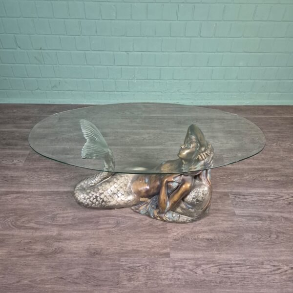 Couchtisch Meerjungrau Glas 1,30 m x 0,70 m