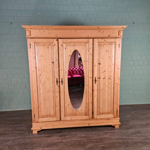 Kleiderschrank Schrank 1,65 m Kiefer – Bild 3