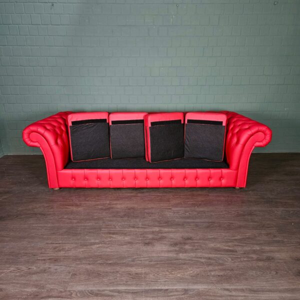 Chesterfield Sofa Couch Leder Rot 2,60 m – Bild 8