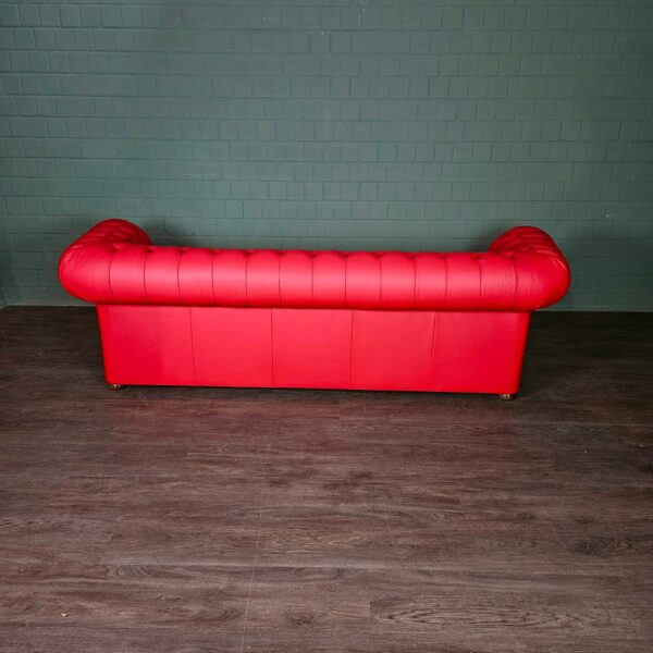Chesterfield Sofa Couch Leder Rot 2,60 m – Bild 9