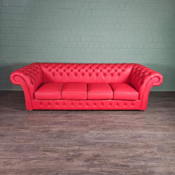 Chesterfield Sofa Couch Leder Rot 2,60 m – Bild 4