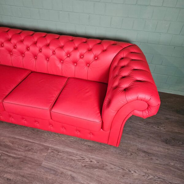 Chesterfield Sofa Couch Leder Rot 2,60 m – Bild 7