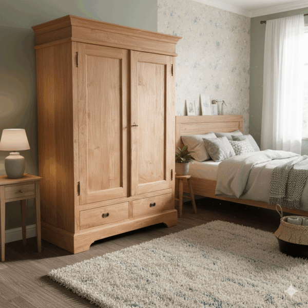 Kleiderschrank Schrank Teakholz 1,35 m – Bild 2