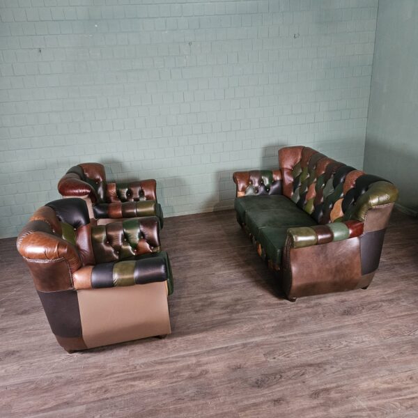 Chesterfield Couchgarnitur Modell Jungle 3-1-1 Leder